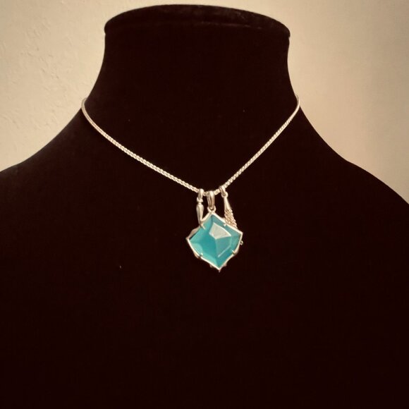 NWT Kendra Skott  slider pendant necklace London blue illusion - Picture 9 of 11